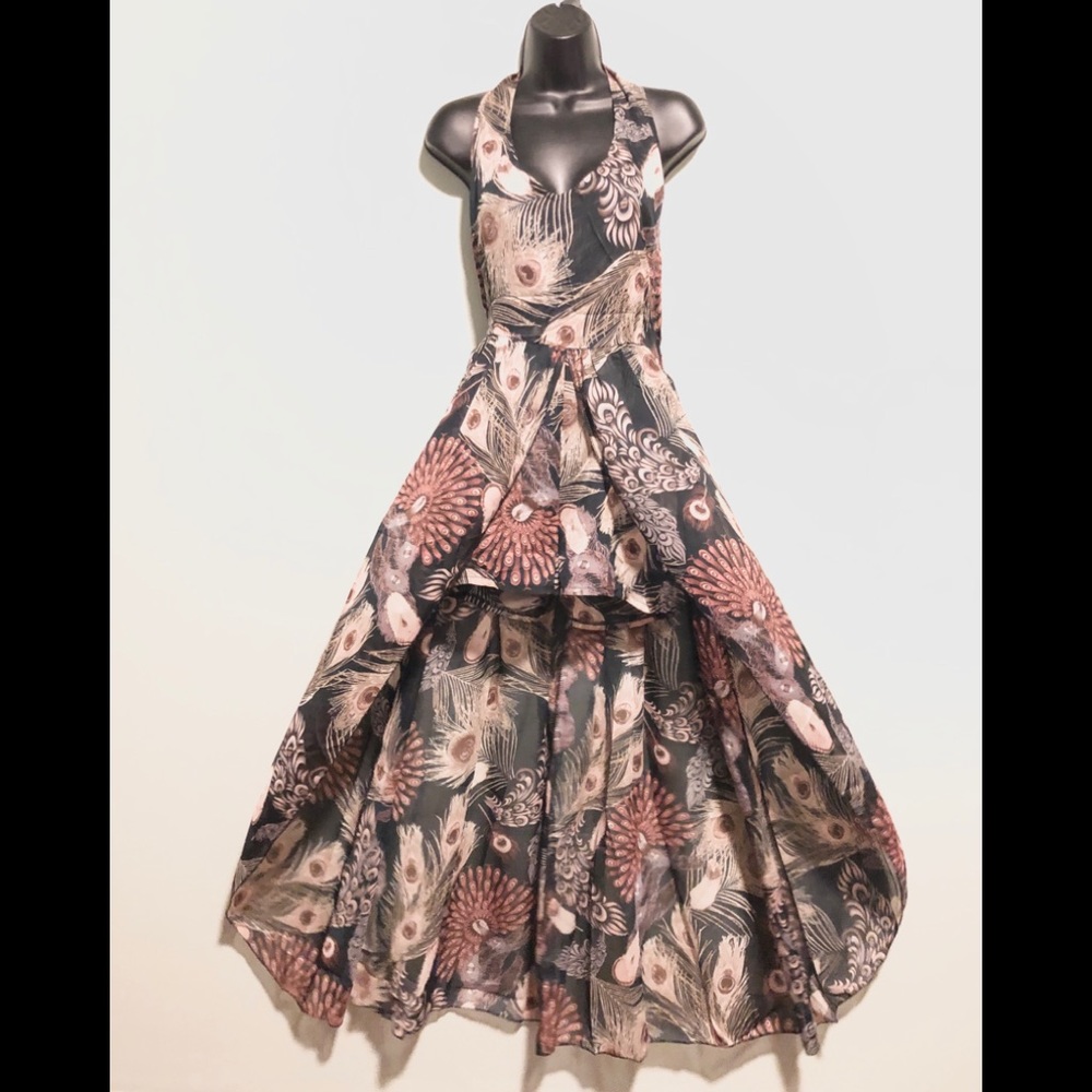 Nwot Peacock Romper Maxi overlay S L XL